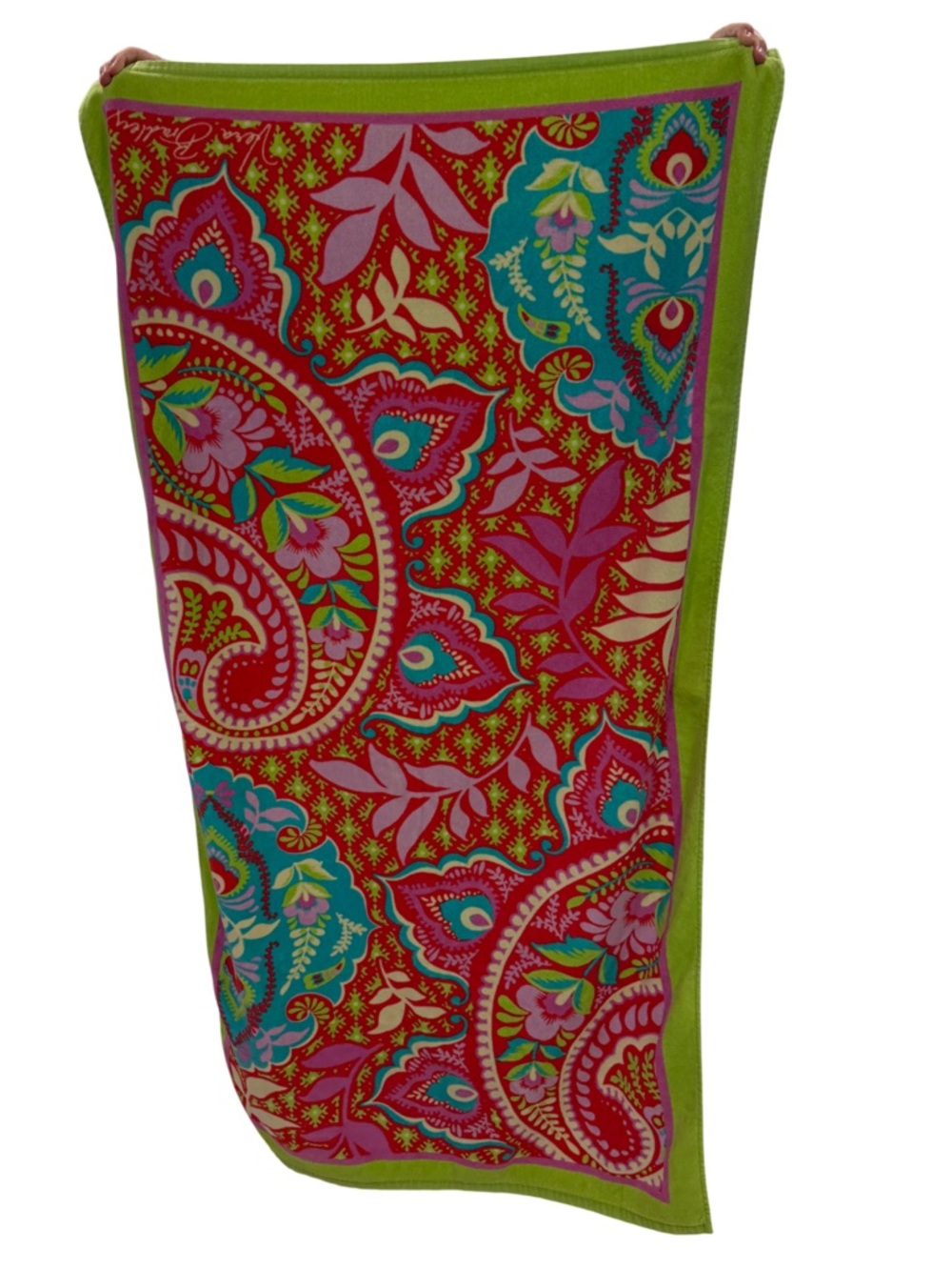 Vera Bradley Beach Towel in Paisley In Paradise Pink Lime Green OS